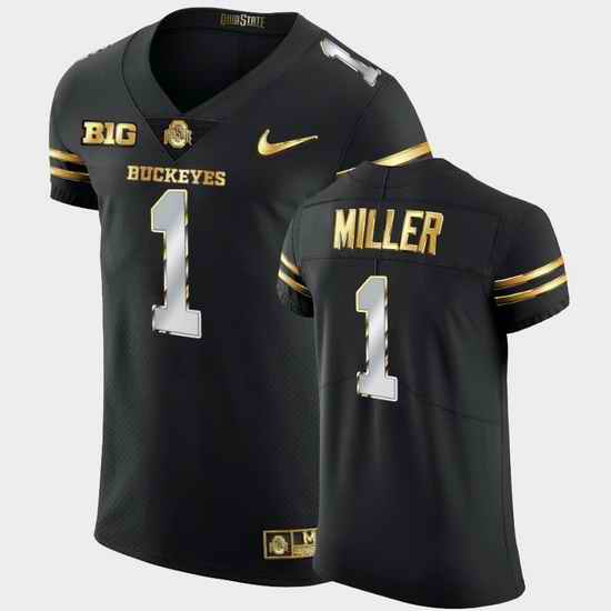 Men Ohio State Buckeyes Braxton Miller Golden Edition Black Authentic Jersey